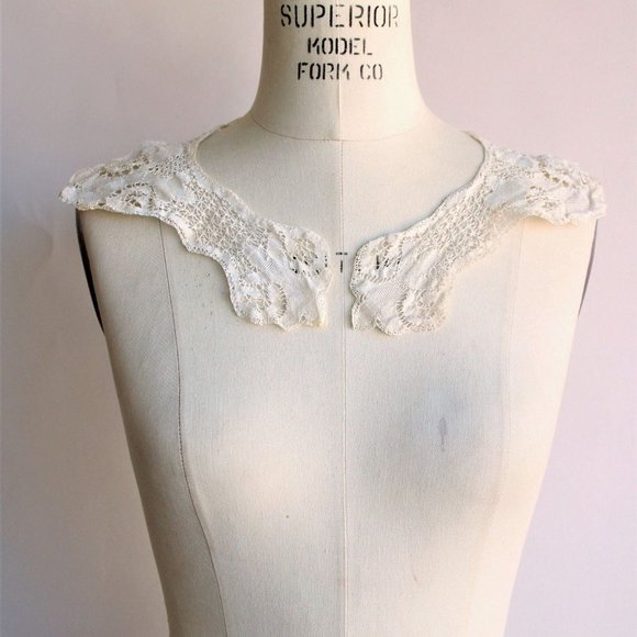 Vintage Antique 1900s Lace Collar, Ivory Detachable Blouse  or Dress Yoke - Picture 1 of 10